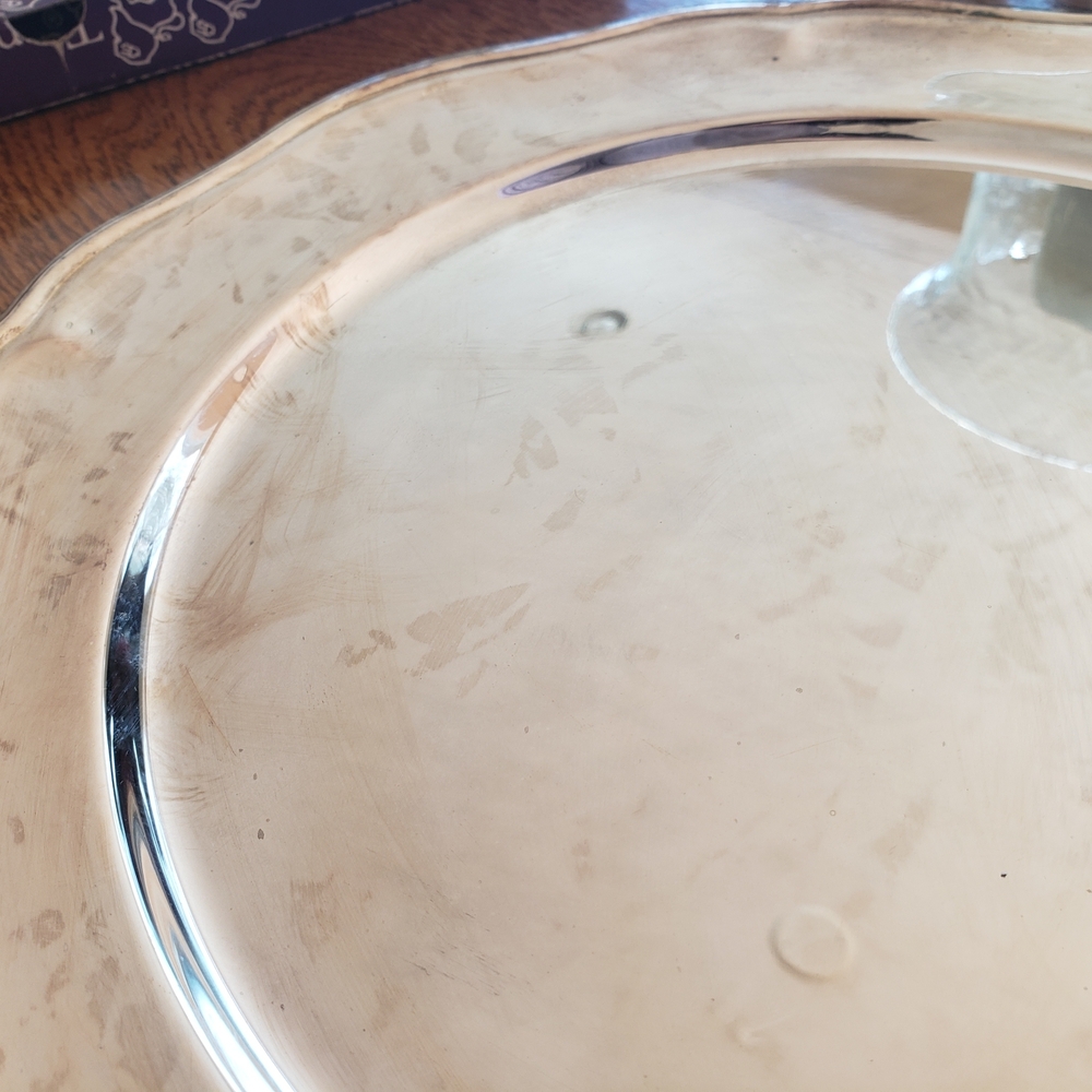 Vtg Taunton: Silver Plated Chippendale Tray- 12" - Picture 8 of 8